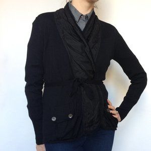 Whistle & Flute Black Tie-Waist Cardigan